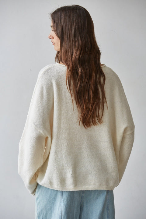 Knit Sweater Tiger Graphic Print Long Sleeve