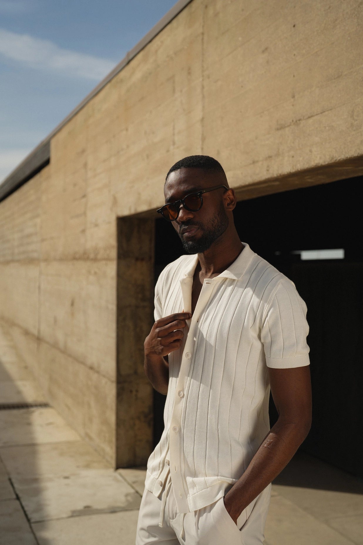 Knitted Cuban Necklace Pearl Shirt-Clothing - Men-Donato-S-Urbanheer