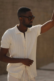 Knitted Cuban Necklace Pearl Shirt-Clothing - Men-Donato-S-Urbanheer