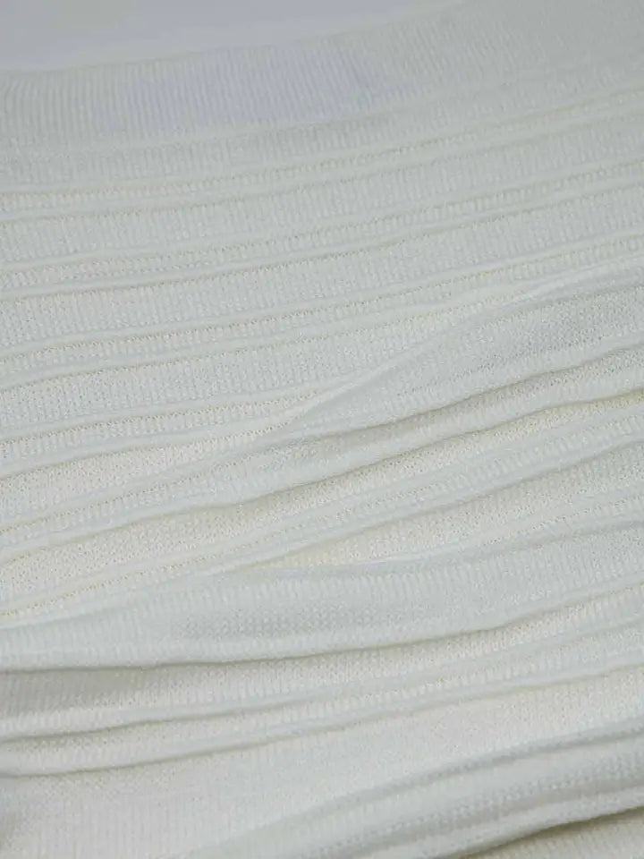 Knitted Midi Skirt in White-Skirt-Q2-One Size-WHITE-Urbanheer