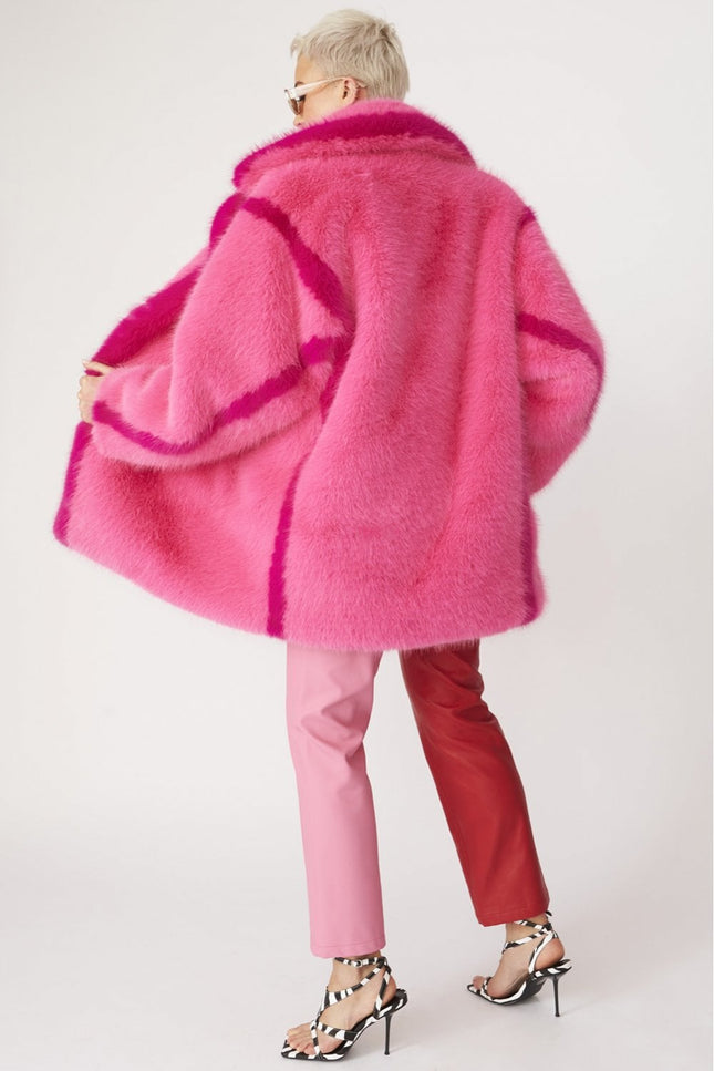 Knitted Pink Natural Bamboo Midi Coat-3