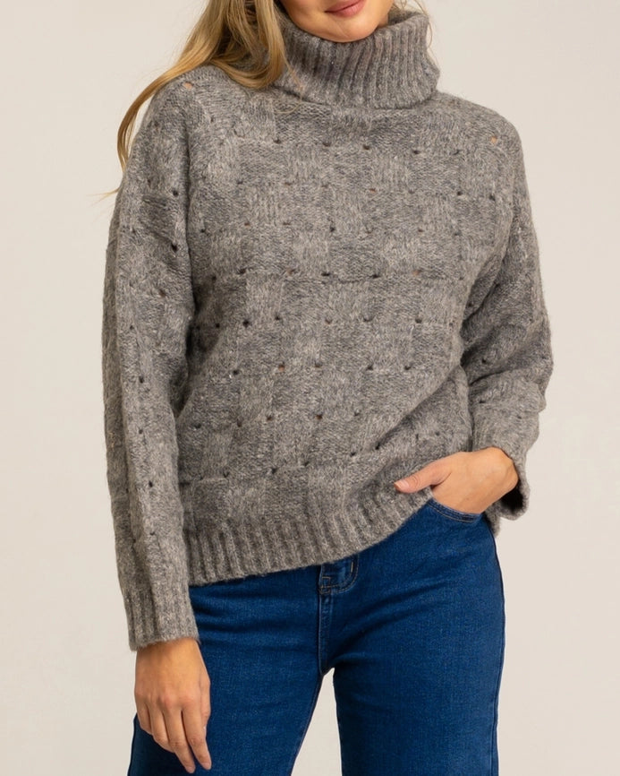 Knitted Sweater with Fur Effect Flock-Sweater-Tantra-YOUR-Urbanheer