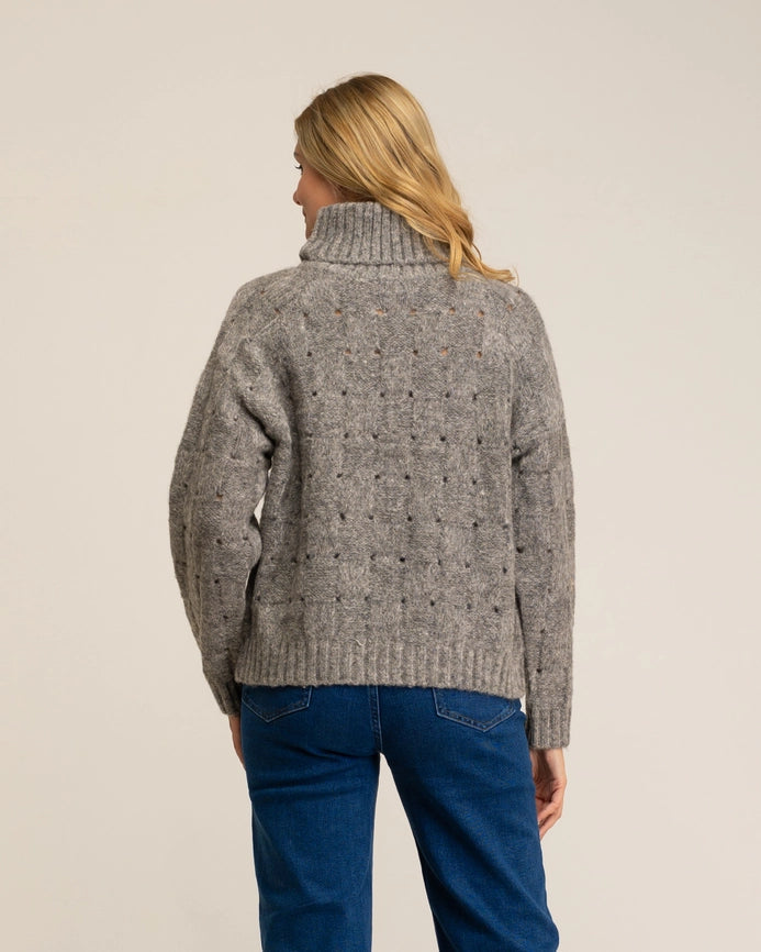 Knitted Sweater with Fur Effect Flock-Sweater-Tantra-YOUR-Urbanheer