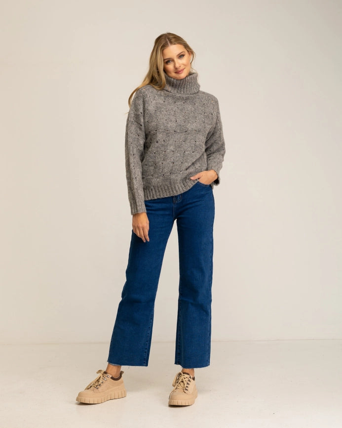 Knitted Sweater with Fur Effect Flock-Sweater-Tantra-YOUR-Urbanheer