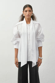Knot-Detail Shirt-Shirt-A LINE-XXS/XS-White-Urbanheer