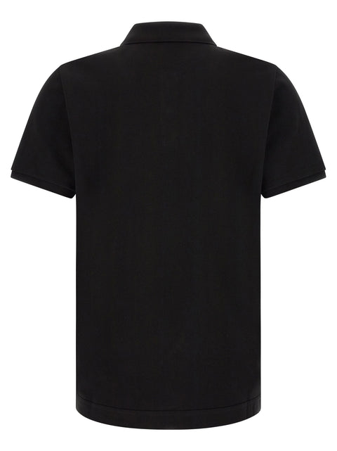 Moncler Leather Logo Patch Polo Shirt