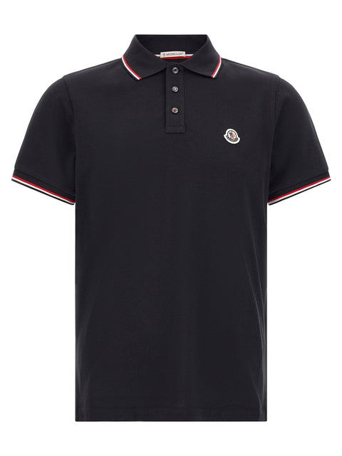 Moncler Tricolor Trim Polo Shirt