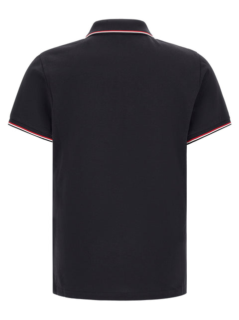 Moncler Tricolor Trim Polo Shirt