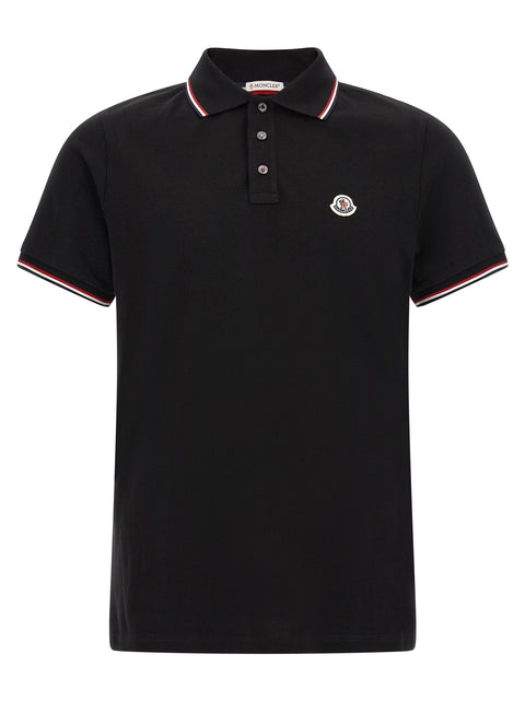 Moncler Tricolor Trim Polo Shirt