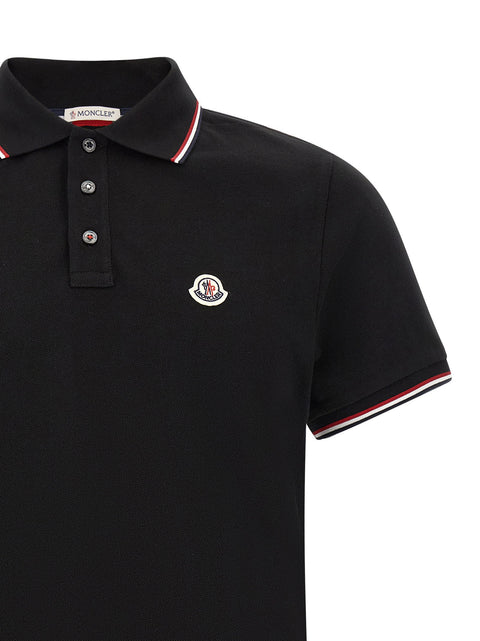 Moncler Tricolor Trim Polo Shirt