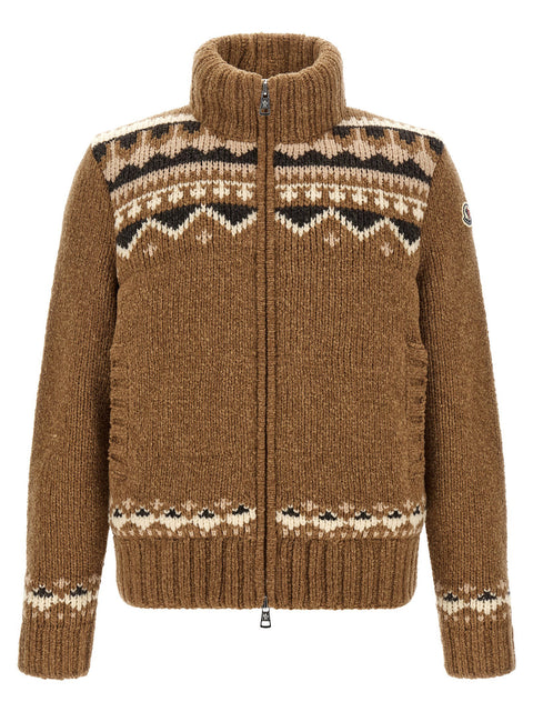 Moncler Geometric Bouclé Cardigan