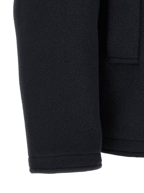 Stone Island Double-breasted Coat With Logo Badge