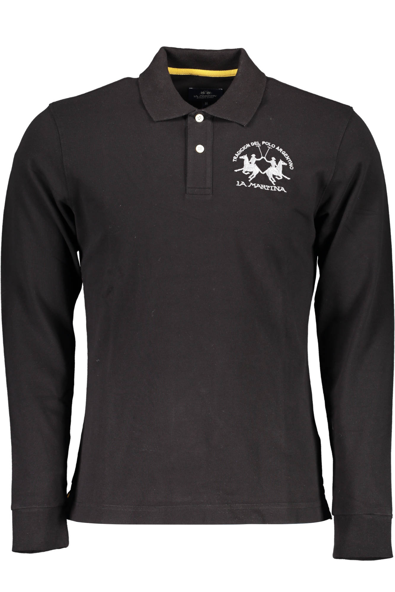 La Martina Men'S Black Long Sleeve Polo Shirt-Polo-LA MARTINA-BLACK-M-Urbanheer