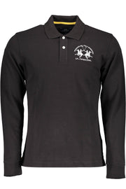 La Martina Men'S Black Long Sleeve Polo Shirt-Polo-LA MARTINA-BLACK-M-Urbanheer