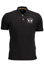 La Martina Men'S Black Short Sleeved Polo Shirt-Polo-LA MARTINA-BLACK-S-Urbanheer
