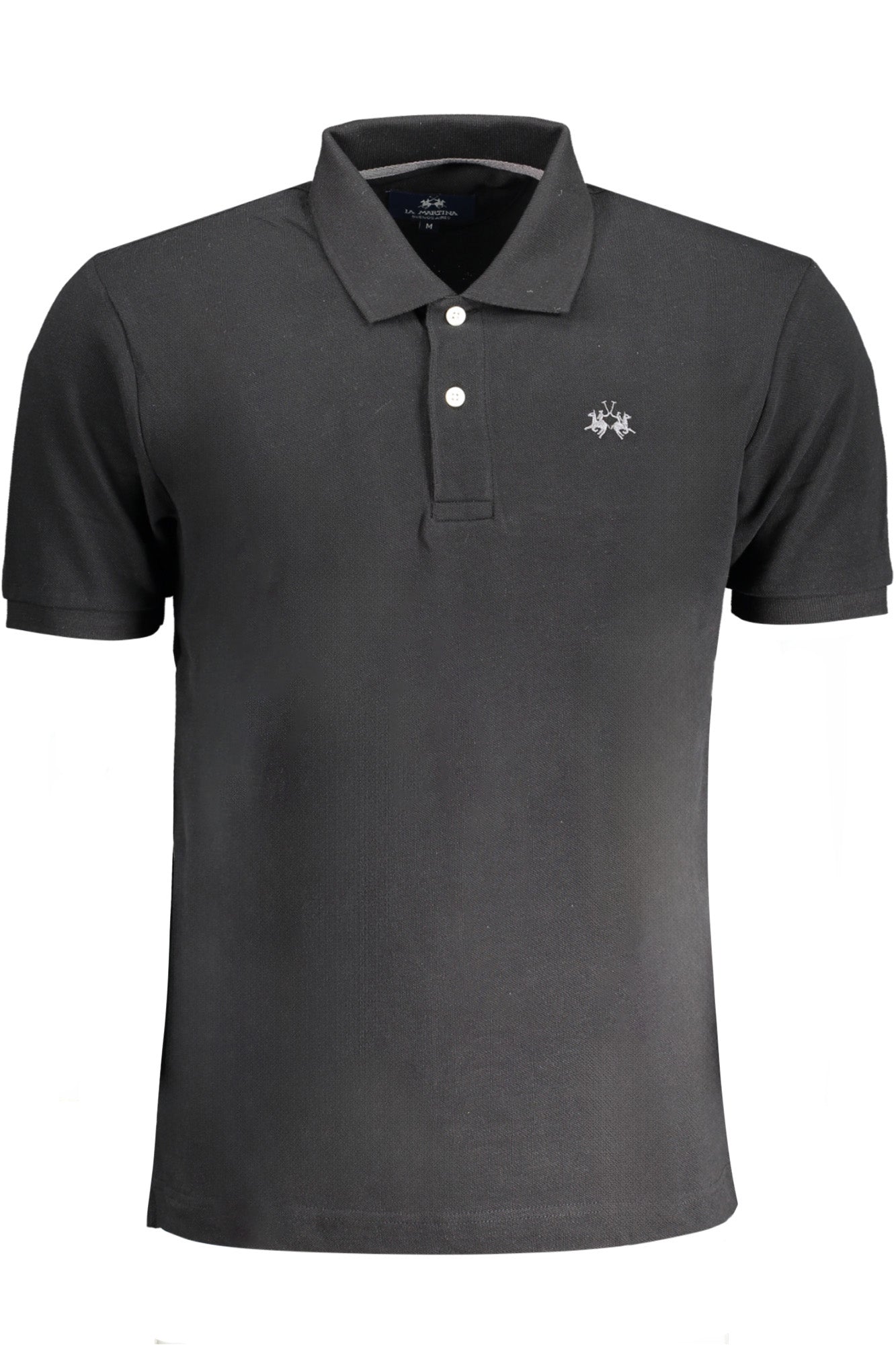 LA MARTINA MEN'S BLACK SHORT SLEEVED POLO SHIRT-Polo-LA MARTINA-BLACK-S-Urbanheer