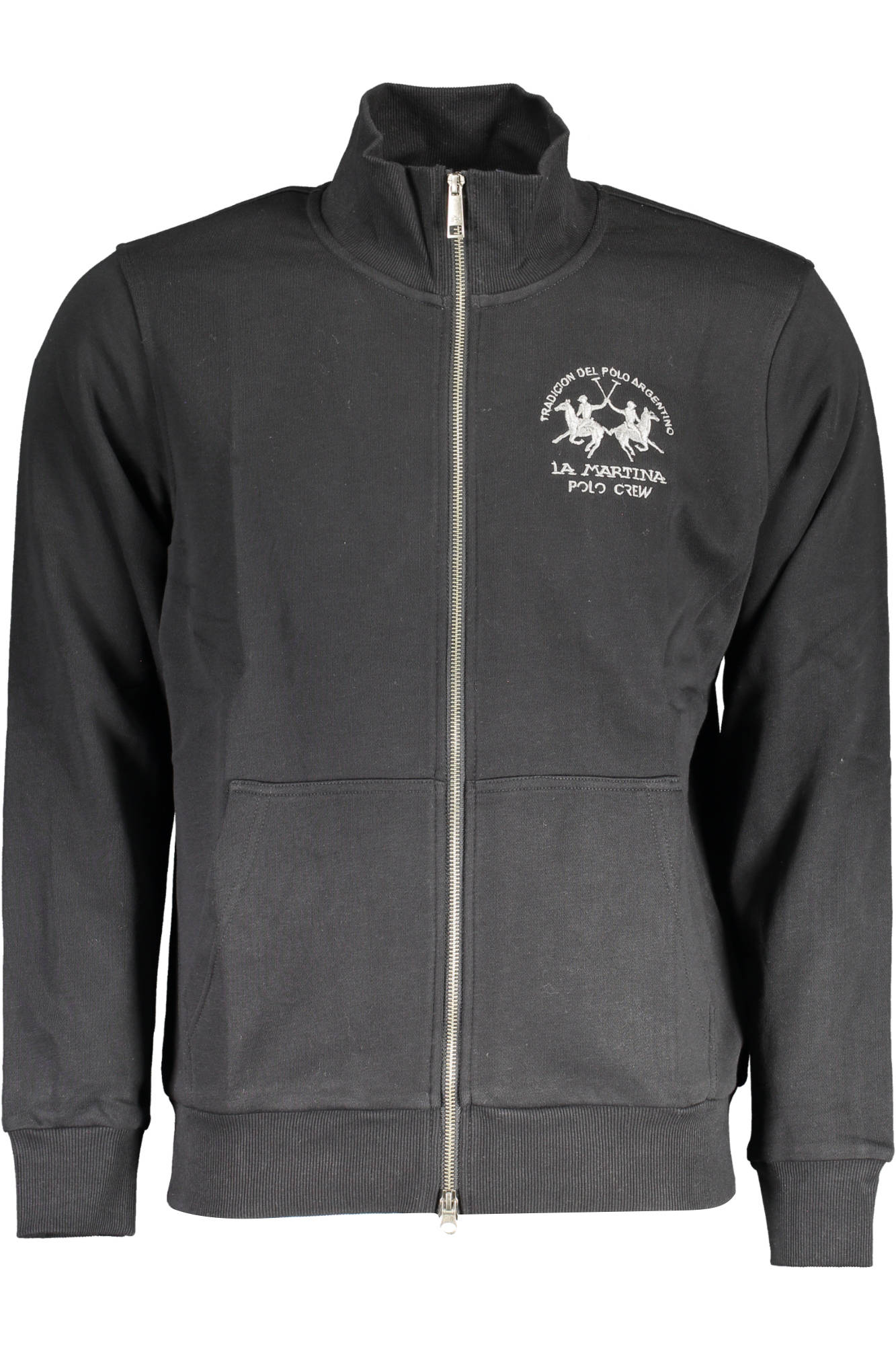 LA MARTINA MEN'S BLACK ZIPPED SWEATSHIRT-Felpe-LA MARTINA-BLACK-S-Urbanheer