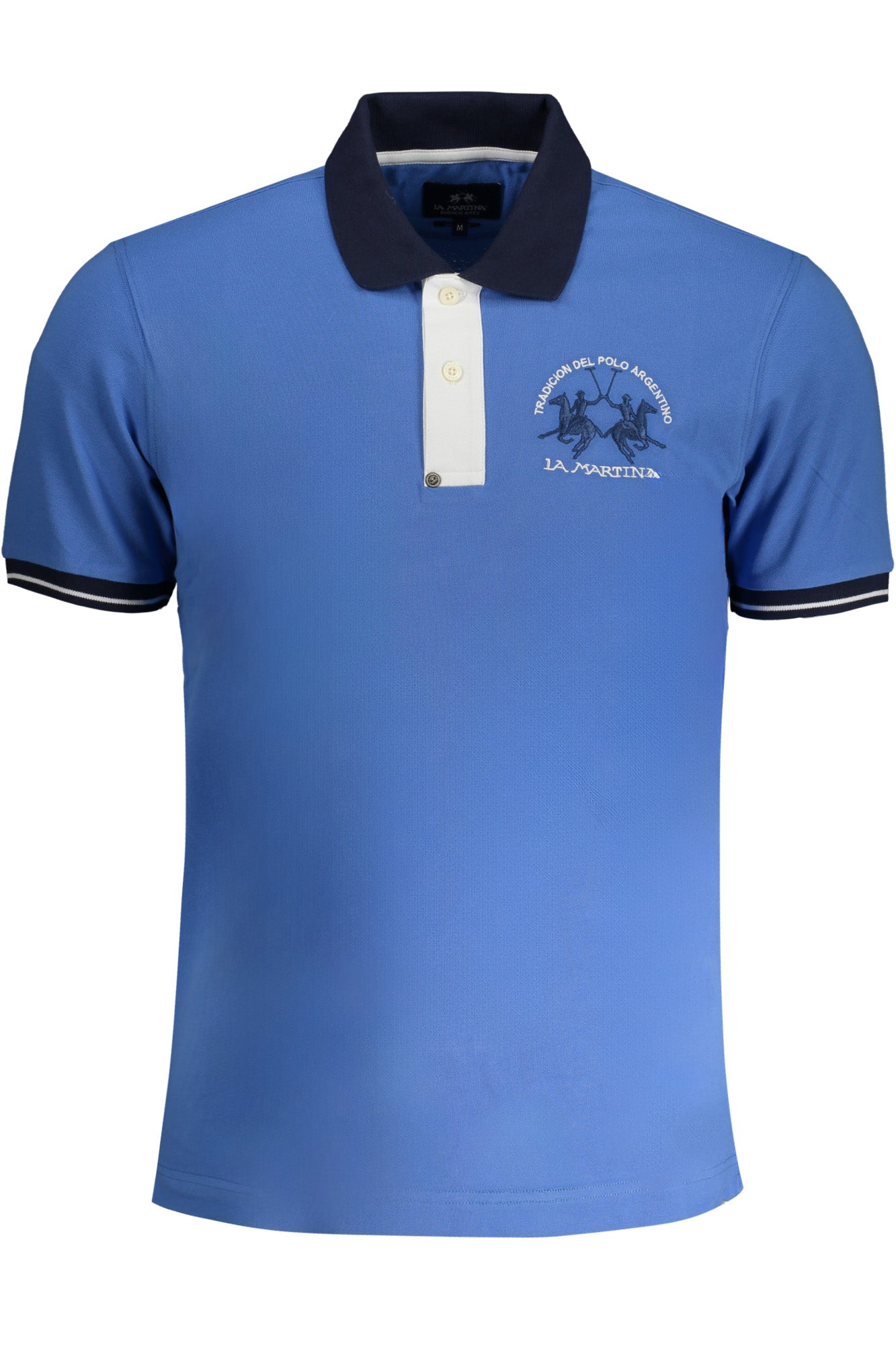 La Martina Blue Cotton Men's Knitwear Shirt