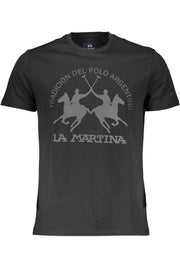 LA MARTINA MEN'S SHORT SLEEVE T-SHIRT BLACK-T-Shirt-LA MARTINA-BLACK-M-Urbanheer