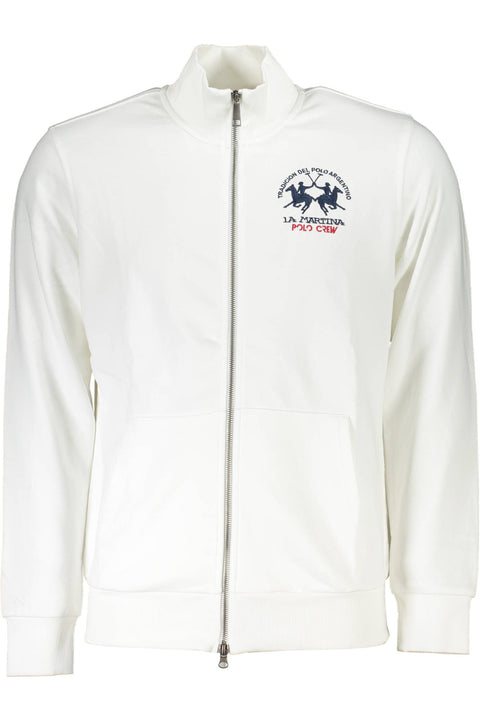 LA MARTINA MEN'S WHITE ZIPPED SWEATSHIRT-Felpe-LA MARTINA-WHITE-M-Urbanheer