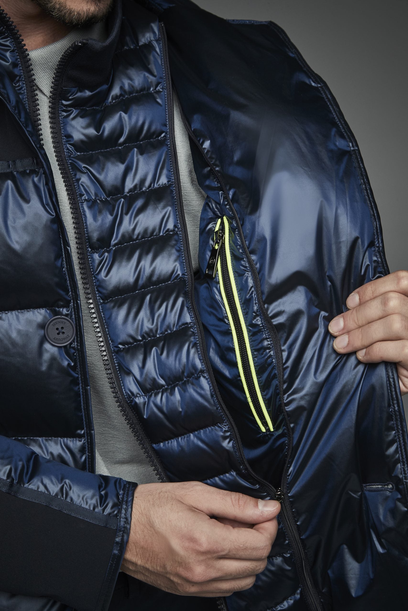 Men Natural down jacket LANDER-Jacket-Henry Arroway-S-Navy-Urbanheer