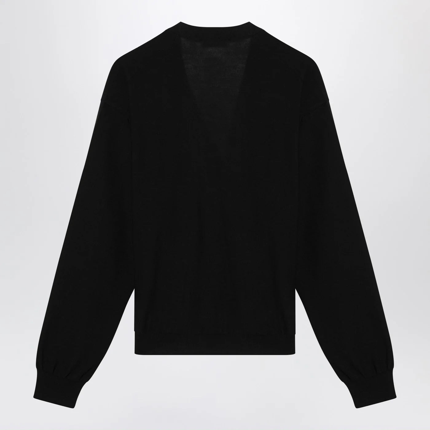 LEMAIRE Black asymmetric wool-blend cardigan