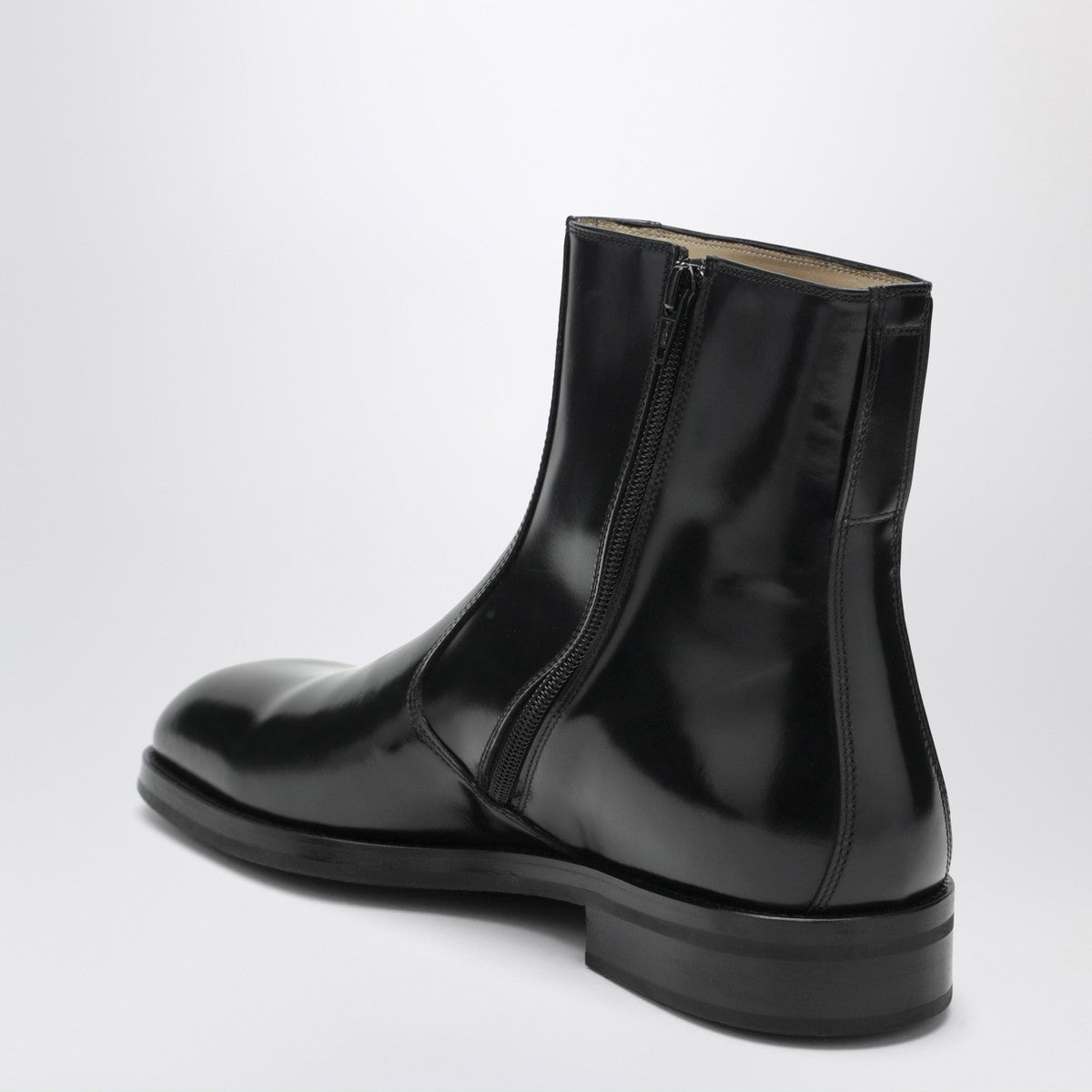 LEMAIRE Black leather ankle boots