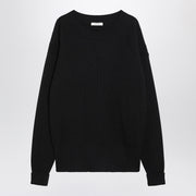 LEMAIRE Black ribbed wool sweater