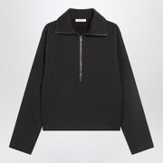 LEMAIRE Brown wool-blend zip sweater