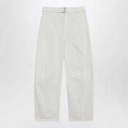 LEMAIRE Cream trousers with belt