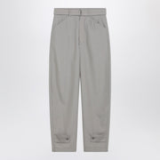LEMAIRE Taupe trousers with ankle tabs