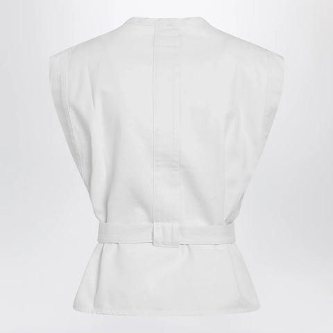 LEMAIRE White Chasuble shirt in bleached denim