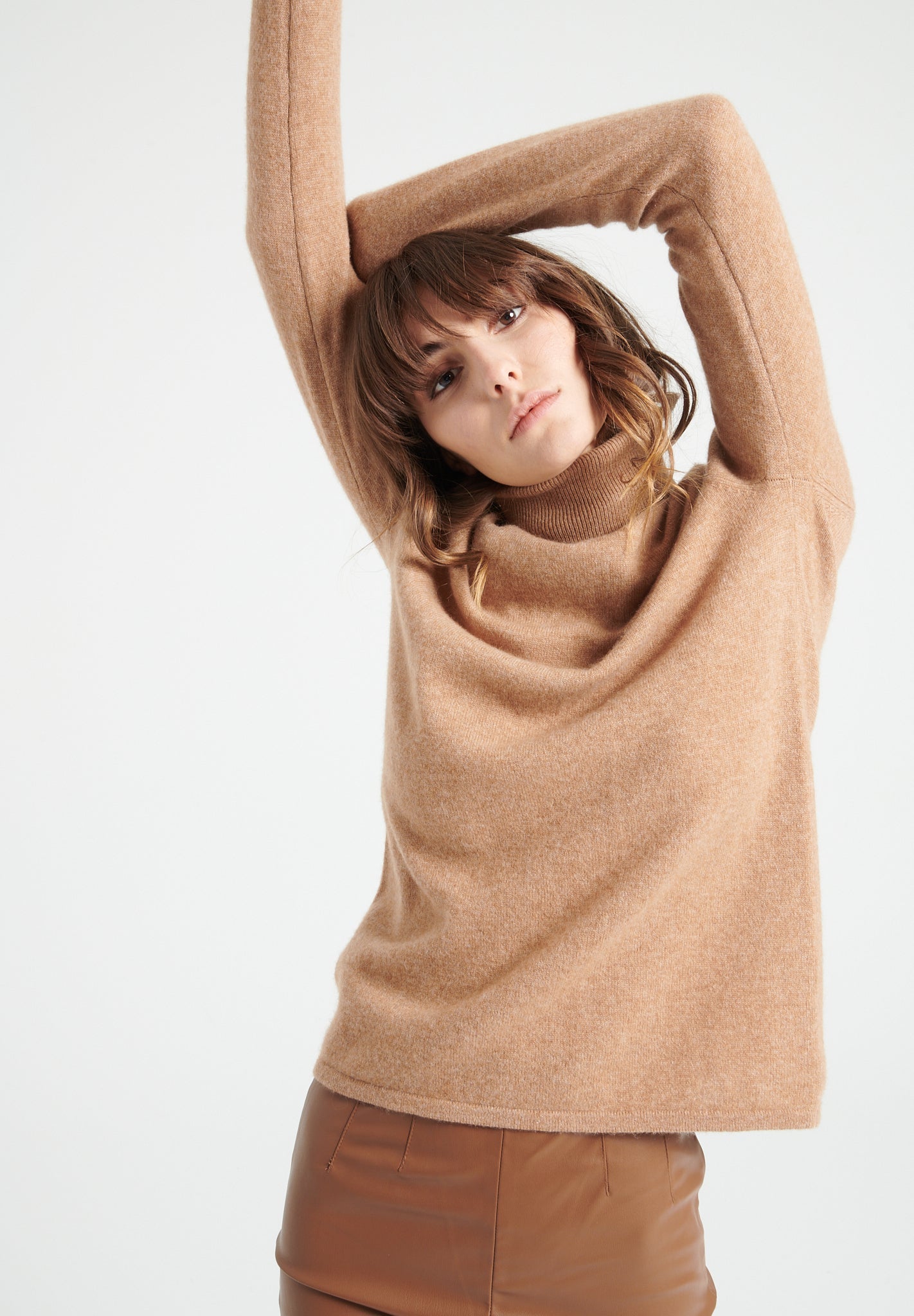 LILLY 3 Pull col roulé en cachemire camel-col roulé femme-Studio Cashmere8-2XL-SC8-00157-camel-Urbanheer