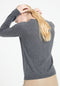 LILLY 4 Cardigan col rond en cachemire cintré gris anthracite-gilet cardigan col rond femme-Studio Cashmere8-L-SC8-00168-gris anthracite-Urbanheer