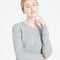 LILLY 4 Cardigan col rond en cachemire cintré gris clair-gilet cardigan col rond femme-Studio Cashmere8-S-SC8-00166-gris clair-Urbanheer