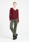LILLY 6 Pull col V en cachemire ample rouge bordeaux-col v femme-Studio Cashmere8-M-SC8-00187-rouge bordeaux-Urbanheer