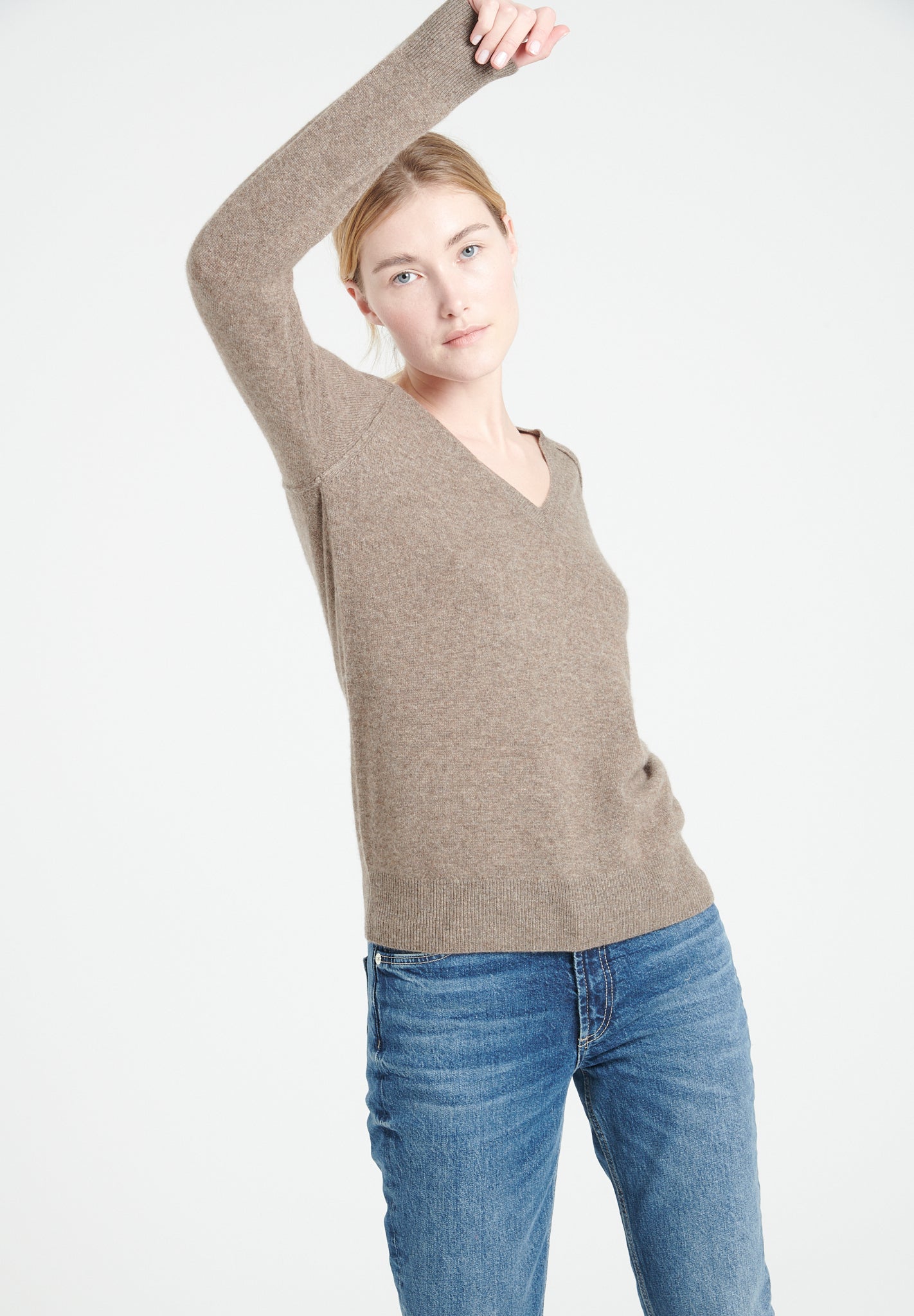 LILLY 6 Pull col V en cachemire ample taupe-col v femme-Studio Cashmere8-2XL-SC8-00185-taupe-Urbanheer