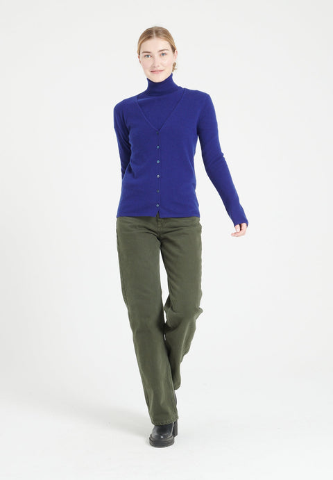 LILLY 7 Cardigan col V en cachemire cintré bleu nuit-gilet cardigan col V femme-Studio Cashmere8-M-SC8-00191-bleu nuit-Urbanheer