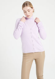 LILLY 7 Cardigan col V en cachemire cintré lilas-gilet cardigan col V femme-Studio Cashmere8-M-SC8-00196-lilas-Urbanheer