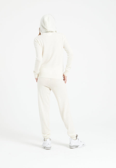 LILLY 8 Sweat à capuche zippé en cachemire blanc écru-gilet à capuche femme-Studio Cashmere8-XL-SC8-00202-écru-Urbanheer
