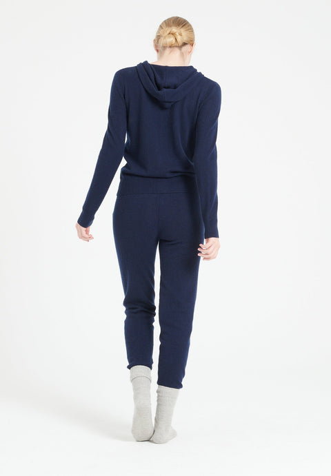 LILLY 8 Sweat à capuche zippé en cachemire bleu marine-gilet à capuche femme-Studio Cashmere8-L-SC8-00199-bleu marine-Urbanheer