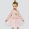 L/S Dress W Mesh Skirt-Dress-Hannah Banana-4-PINK-Urbanheer