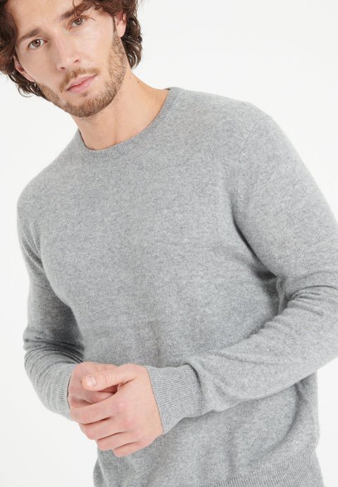 LUKE 2 Pull col rond en cachemire gris clair-col rond homme-Studio Cashmere8-S-SC8-00052-gris clair-Urbanheer