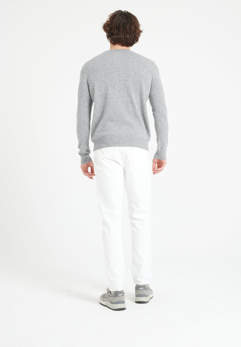 LUKE 2 Pull col rond en cachemire gris clair-col rond homme-Studio Cashmere8-S-SC8-00052-gris clair-Urbanheer