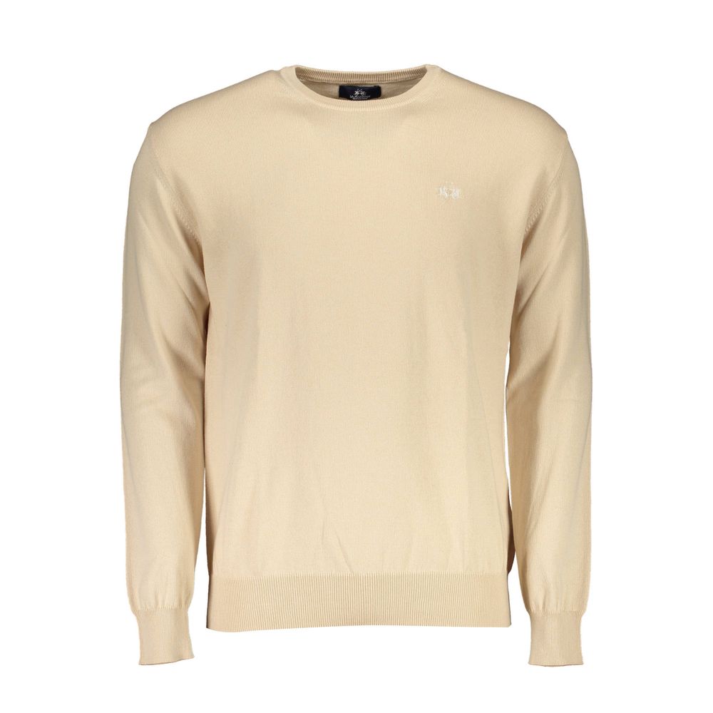 La Martina Beige Cotton Men Sweater-La Martina-M-Urbanheer