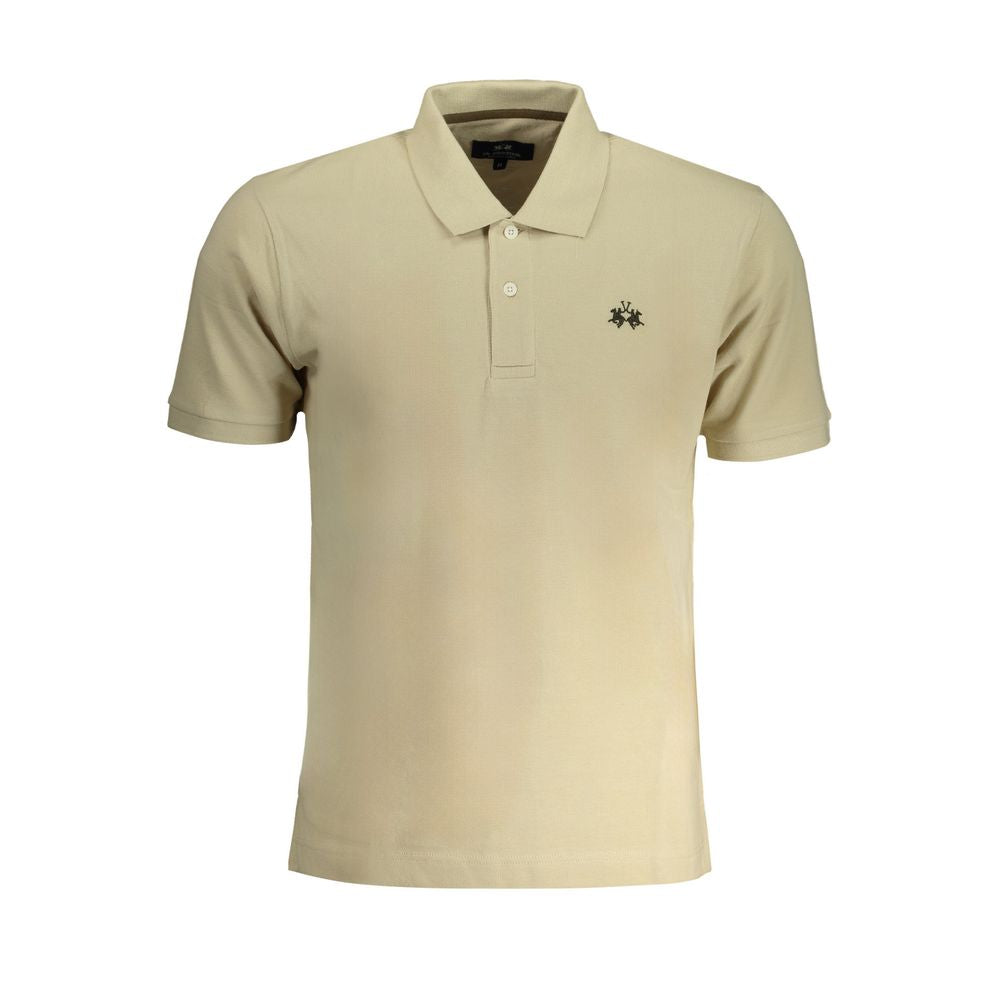 La Martina Beige Cotton Polo Shirt-La Martina-S-Urbanheer