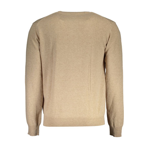 La Martina "Beige Wool Men Sweater Classic Comfort Knitwear"-La Martina-L-Urbanheer