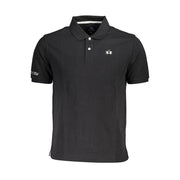 La Martina Black Cotton Men Polo Shirt-La Martina-M-Urbanheer