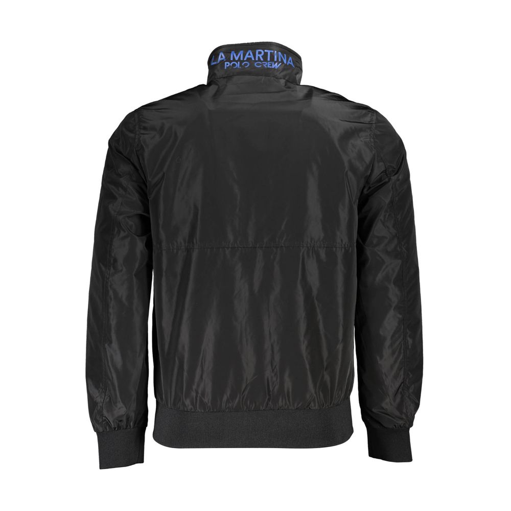 La Martina Black Polyester Men Jacket-La Martina-S-Urbanheer