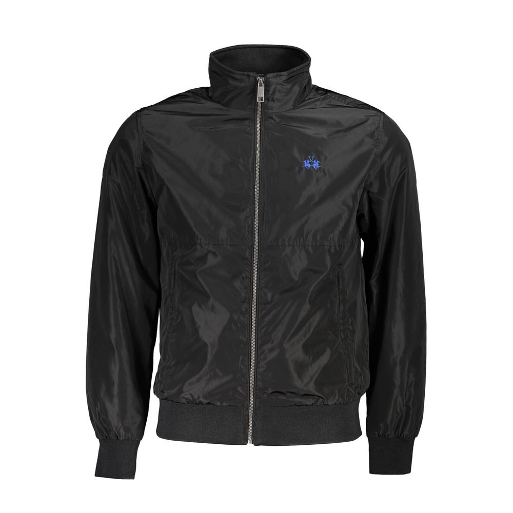 La Martina Black Polyester Men Jacket-La Martina-S-Urbanheer